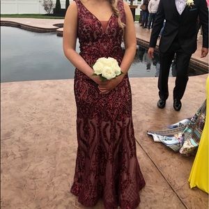 Burgundy prom dress